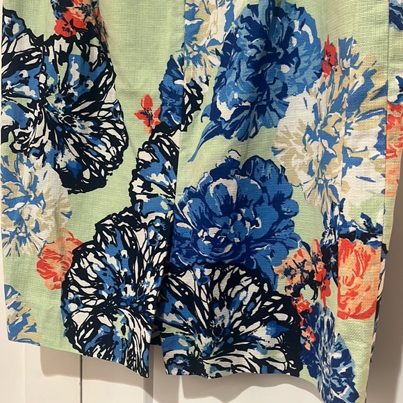 J. Crew size 14 lime green floral knee length pencil skirt - Picture 6 of 7